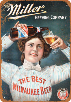 1917 Miller Brewing Buffet Beer Milwaukee - Metal Sign