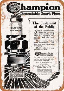 1919 Champion Spark Plugs - Metal Sign