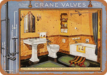 1927 Crane Bathroom Fittings - Metal Sign