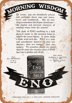 1927 Eno Effervescent Salt - Metal Sign