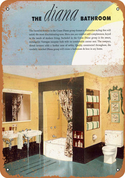 1930 Crane Diana Bathroom Fixtures - Metal Sign
