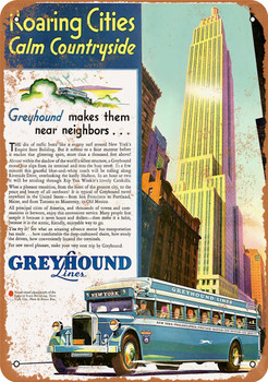 1931 Greyhound Lines New York City - Metal Sign