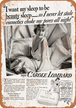 1935 Carole Lombard for Lux Toilet Soap - Metal Sign