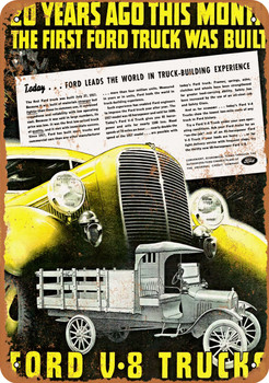 1937 Ford V-8 Trucks - Metal Sign