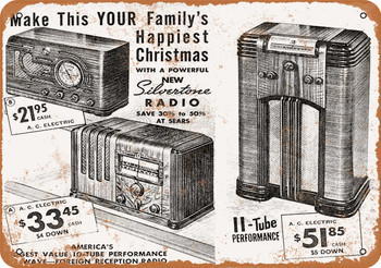 1937 Silvertone Tube Radios - Metal Sign