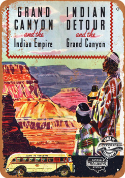 1940 Santa Fe Trailways Grand Canyon - Metal Sign