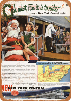 1948 New York Central Christmas Train - Metal Sign