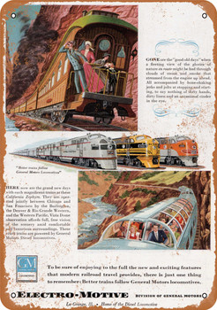 1949 EMD Locomotives - Metal Sign