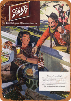 1951 Schlitz Beer and Monkey - Metal Sign