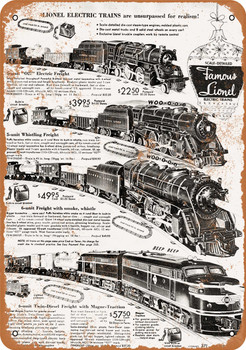 1952 Lionel Electric Trains - Metal Sign