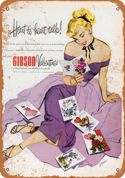 1952 Gibson Valentines Cards - Metal Sign
