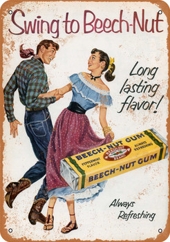 1952 Beech-Nut Gum and Square Dancing - Metal Sign