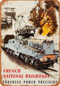 1955 French National Railroads - Metal Sign