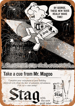 1958 Stag Beer Mr. Magoo - Metal Sign