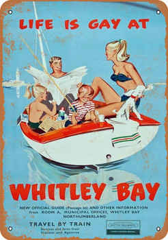 1960 British Railways Whitley Bay - Metal Sign