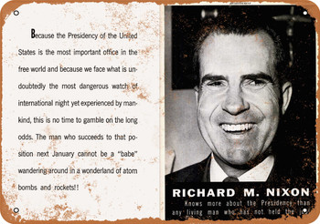 1960 Nixon for President - Metal Sign
