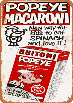 1961 Popeye Macaroni - Metal Sign