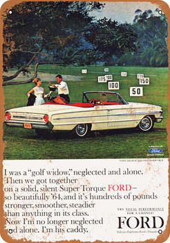 1964 Ford Galaxie 500XL Convertible - Metal Sign