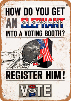1968 GOP Register to Vote - Metal Sign
