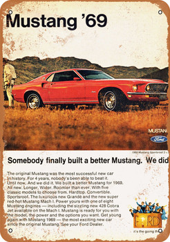 1969 Ford Mustang Canada - Metal Sign