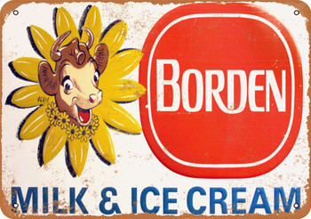 Borden Milk and Ice Cream - Metal Sign