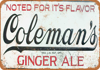Coleman's Ginger Ale - Metal Sign