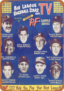 1954 Big League Stars and PF Canvas Shoes - Metal Sign