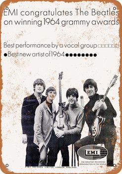 1964 Beatles Grammy Award Congratulations - Metal Sign