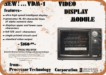 1976 Video Display Module - Metal Sign