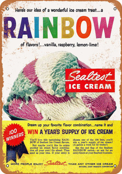 1959 Rainbow Ice Cream - Metal Sign