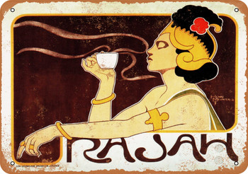1898 Rajah Coffee - Metal Sign