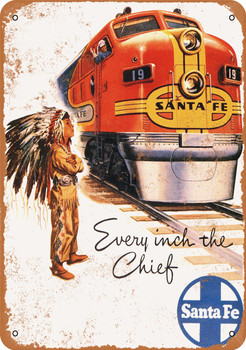 1948 Santa Fe Railroad Super Chief - Metal Sign
