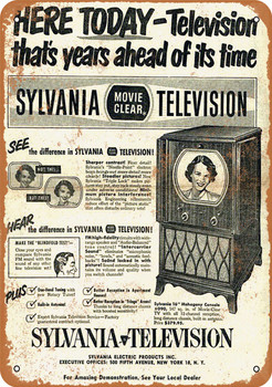 1954 Sylvania Televisions - Metal Sign