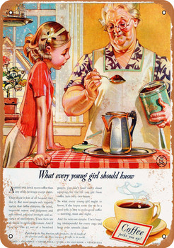 1940 Coffee Perks You Up - Metal Sign