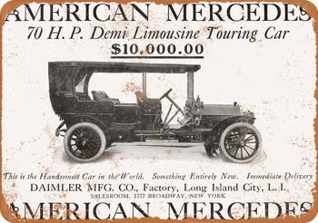 1907 American Mercedes - Metal Sign