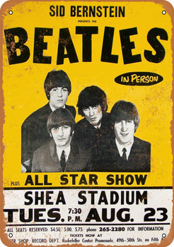 1966 Beatles at Shea Stadium - Metal Sign