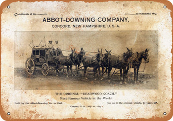 1887 Deadwood Coach - Metal Sign