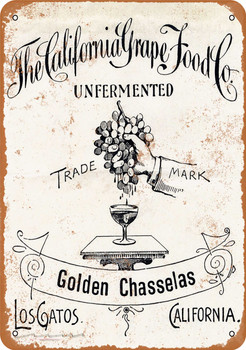 1893 California Grapes - Metal Sign