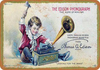 1901 Edison Phonographs - Metal Sign