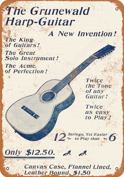 1903 Grunewald First 12-String Guitar - Metal Sign