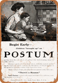 1910 Postum Breakfast Drink - Metal Sign