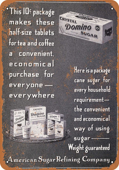 1916 Crystal Domino Sugar - Metal Sign
