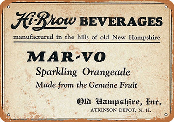 1930 Mar-Vo Sparkling Orangeade - Metal Sign