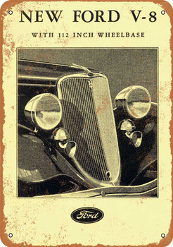 1933 Ford V-8 - Metal Sign