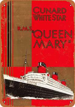 1936 Cunard White Star R.M.S. Queen Mary - Metal Sign