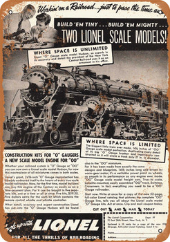 1938 Lionel Trains - Metal Sign
