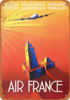 1940 Air France to Africa - Metal Sign