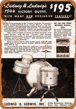 1944 Ludwig Drums - Metal Sign