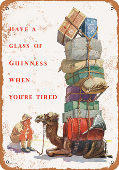 1944 Have a Glass of Guinness When You're Tired - Metal Sign