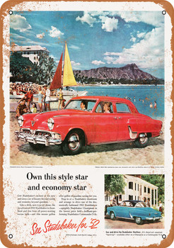 1952 Studebaker Automobiles - Metal Sign